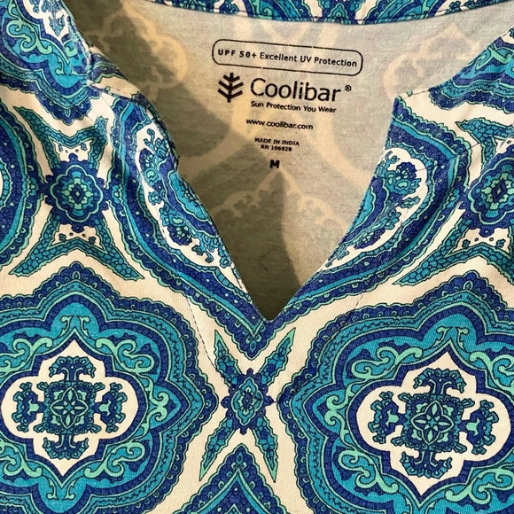 Coolibar Women’s Blue Paisley Print Oceanside Tunic Dress UPF 50+ Size Medium - Picture 4 of 9